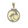 Medalla bebé reloj cigüeña oro de 18 quilates.