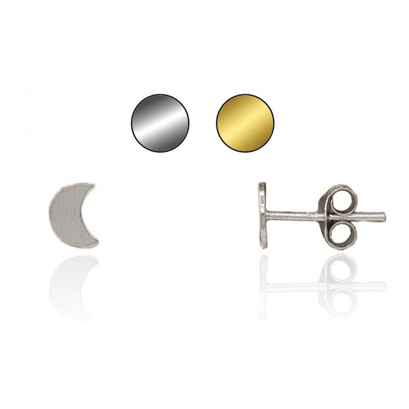 Pendientes luna plata de ley