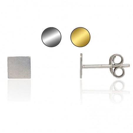 Pendientes cuadrado plata de ley