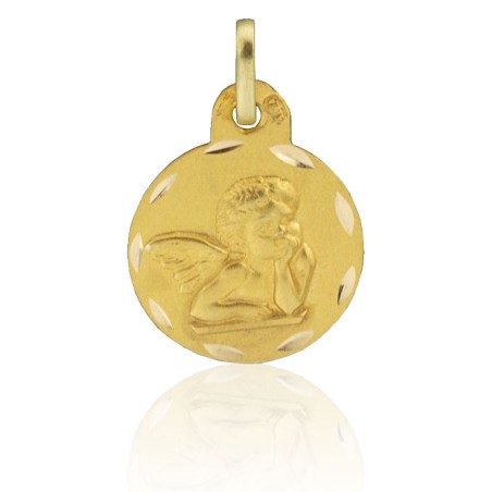 Medalla bebé ángel de la guarda oro de 18 quilates.