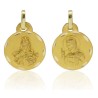 Medalla escapulario Virgen del Carmen y Corazón de Jesús oro 18 quilates