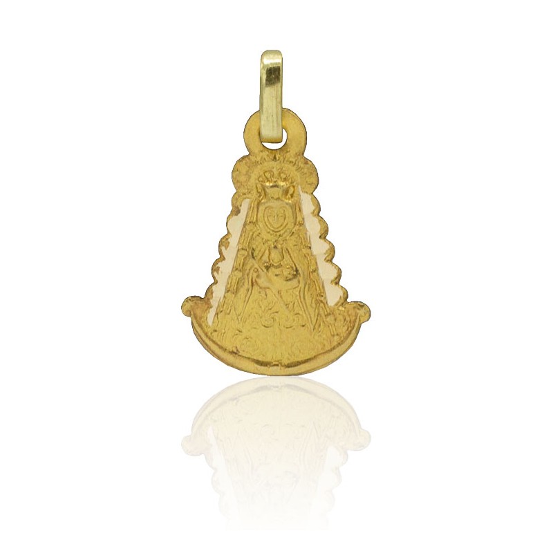 Medalla Virgen del Rocío silueta oro 18 quilates