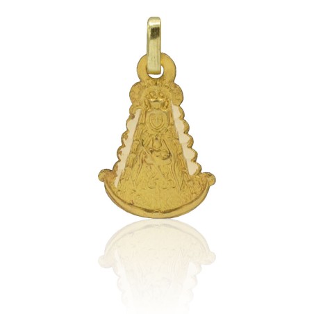 Medalla Virgen del Rocío silueta oro 18 quilates