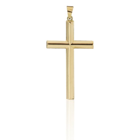 Cruz de tubo plano oro 18 quilates