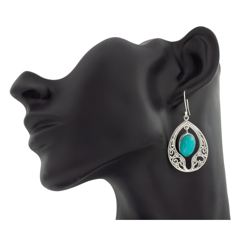 GIVA Pendientes de plata de ley 925 para mujer, color azul turquesa y  lágrima, para regalar con certificado de autenticidad y sello 925, Plata,  Circón