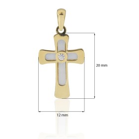 Colgante cruz de nácar oro 18 quilates