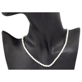Collar perlas 4 mm plata de ley