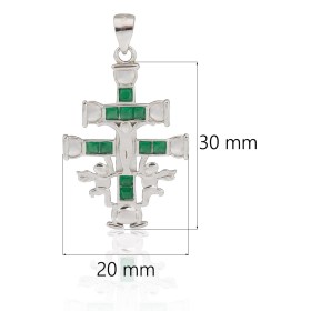 Cruz de Caravaca con piedras plata de ley