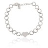 Pulsera circulos flor/corazon plata de ley 925