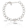 Pulsera circulos flor/corazon plata de ley 925