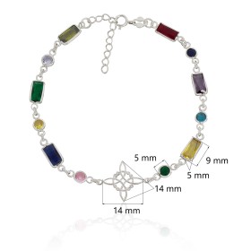 Pulsera nudo de brujas con piedras plata de ley 925