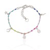 Pulsera infantil arcoiris plata de ley