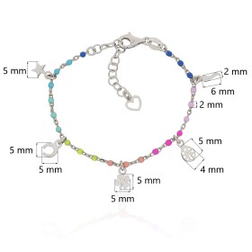 Pulsera infantil arcoiris plata de ley