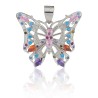 Colgante mariposa con piedras multicolor plata de ley