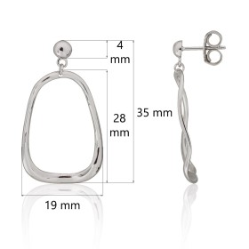 Pendientes asimétricos plata de ley 925