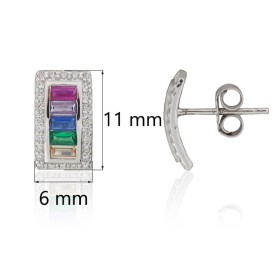 Pendientes rectangulares plata de ley 925