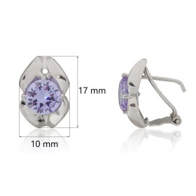 Pendientes circonita colores plata de ley