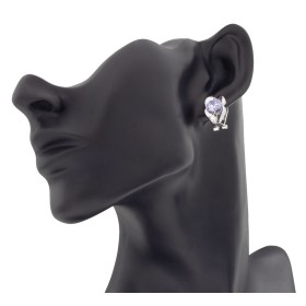 Pendientes circonita colores plata de ley