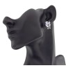 Pendientes circonita colores plata de ley