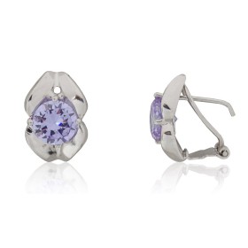 Pendientes circonita colores plata de ley