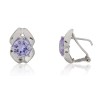 Pendientes circonita colores plata de ley