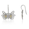 Pendientes mariposa acero y oro 18 quilates