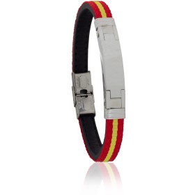 Pulsera de España hombre cuero y acero