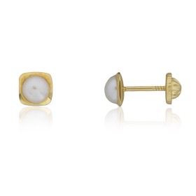 Pendientes perla oro de 18 quilates.