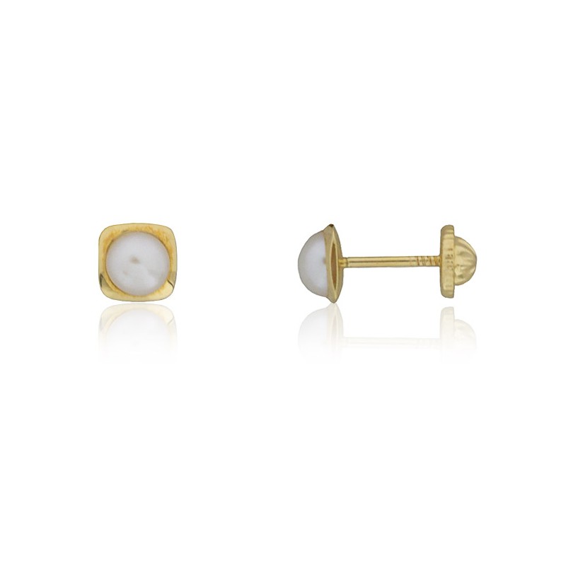 Pendientes perla oro de 18 quilates.