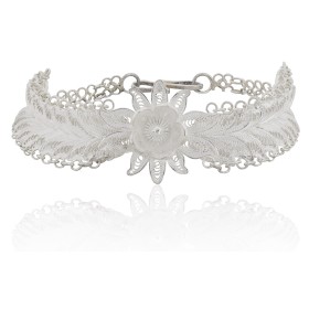 Pulsera flor filigrana plata de ley