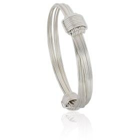 Pulsera de nudos e hilos plata de ley