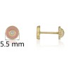 Pendientes circulo con piedra y esmalte oro 18 quilates