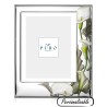 Marco de fotos con flores plata bilaminada 15x20