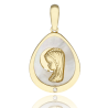 Medalla Virgen niña nácar oro de 18 quilates