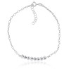 Tobillera corazones plata de ley