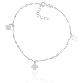 Tobillera trébol plata de ley