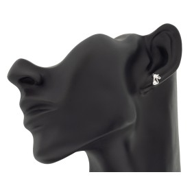 Pendientes gato plata de ley
