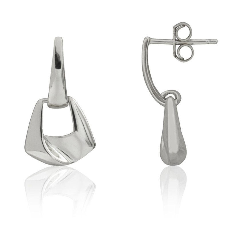 Pendientes largos diseño plata de ley