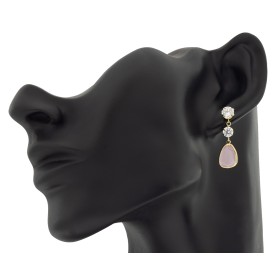 Pendientes largos en cascada oro 18 quilates
