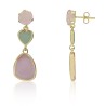 Pendientes largos corazón oro 18 quilates
