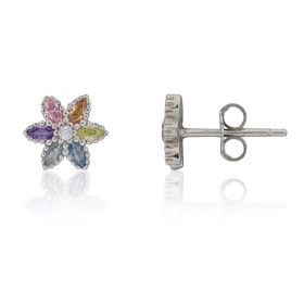 Pendientes flor piedras...