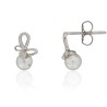 Pendientes mariposa y perla plata de ley