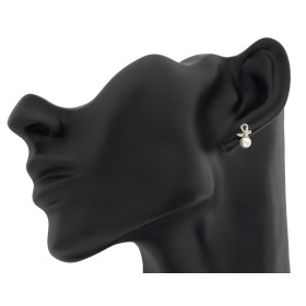 Pendientes mariposa y perla plata de ley