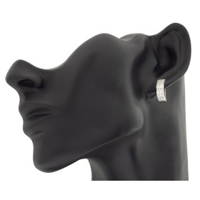 Pendientes aro semiabierto plata de ley