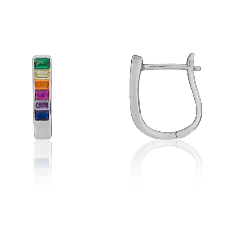 Pendientes barretas de color plata de ley