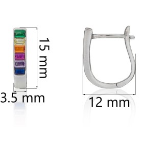 Pendientes barretas de color plata de ley