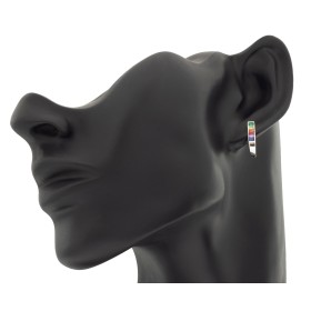Pendientes barretas de color plata de ley
