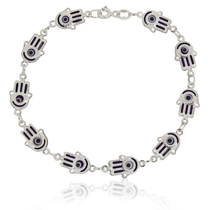 Pulsera mano de Fátima plata de ley