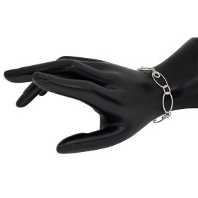 Pulsera eslabones lisos y reliados plata de ley