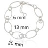 Pulsera eslabones lisos y reliados plata de ley